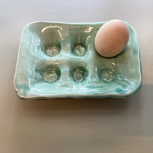 Handmade Egg Carton x 6 Celadon