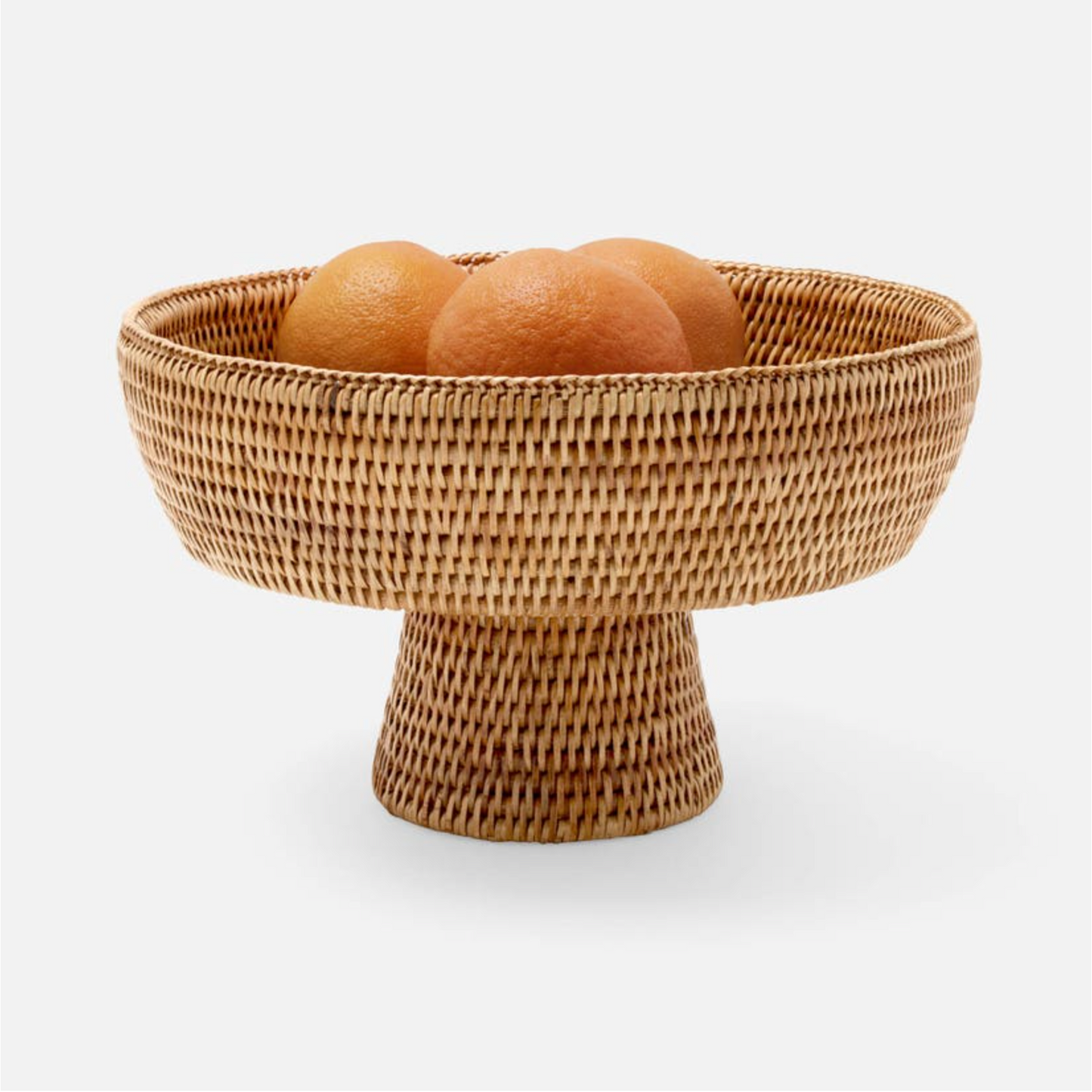 Footed Rattan Serving Bowl