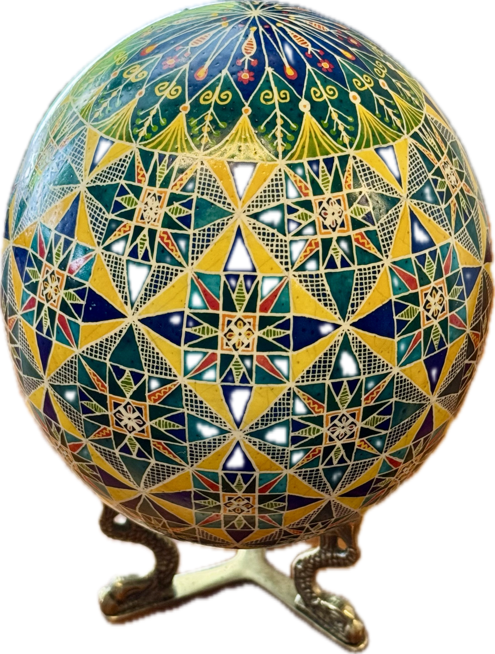 "Constanza" Handpainted Ostrich Egg