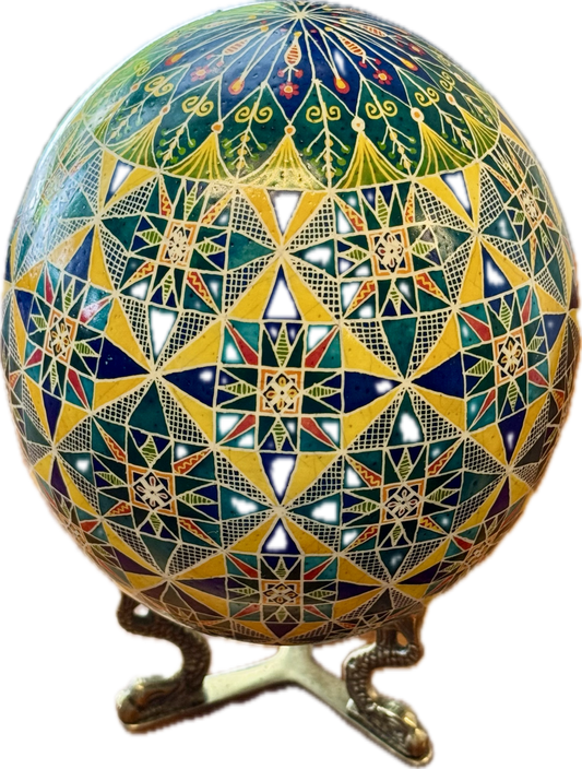 "Constanza" Handpainted Ostrich Egg
