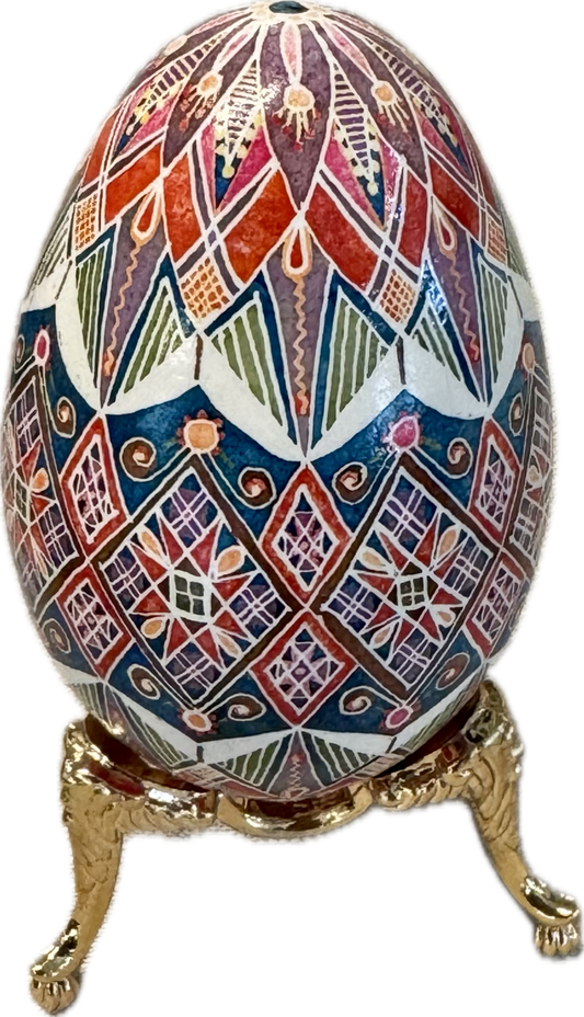"Floret" Hand painted Goose Egg