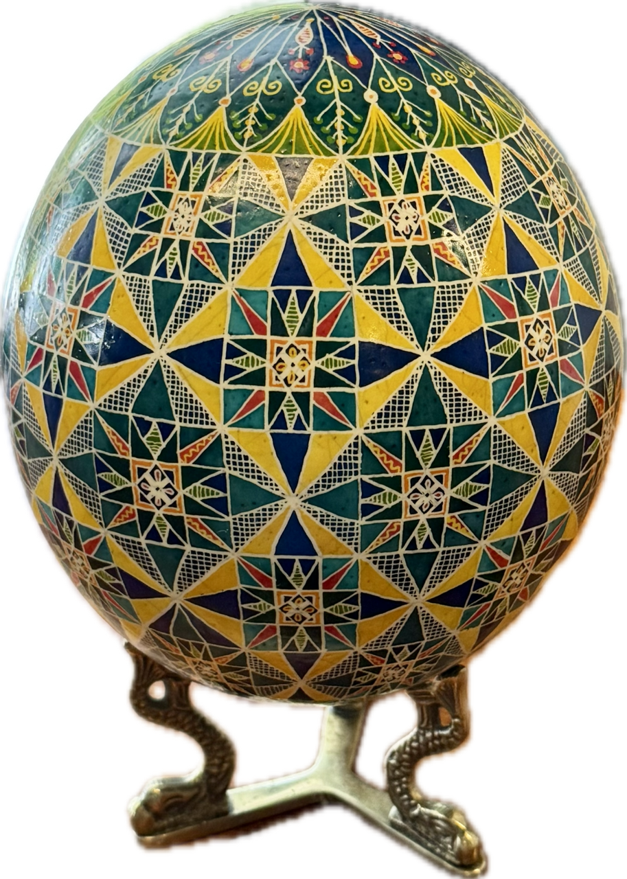 "Constanza" Handpainted Ostrich Egg
