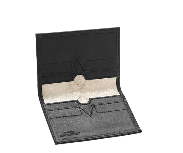 Folded Card Wallet in Embossed Leather - Bernard Maisner Butterfly