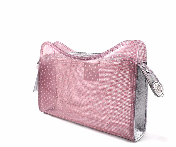 Jeffy Clutch in Pink Tulle PVC