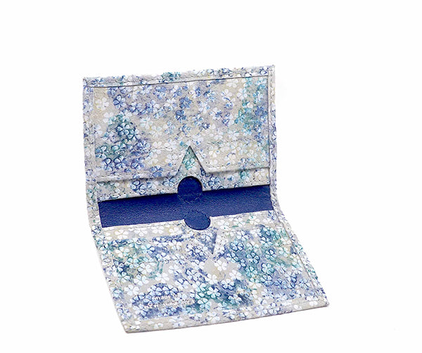 Folded Card Wallet in Watercolor Floral Suede