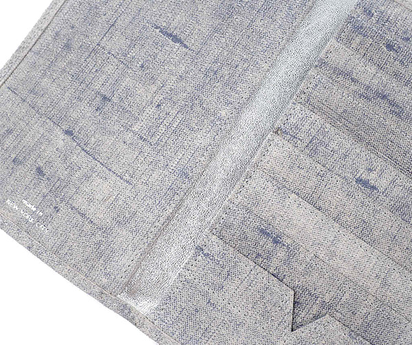 Folded Long Wallet in Washed Denim Suede