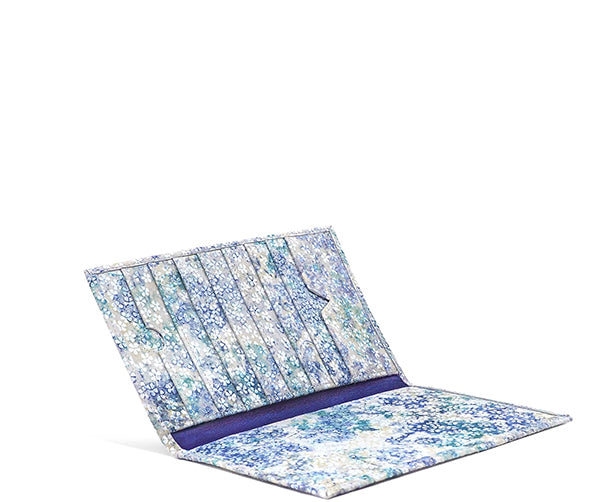 Folded Long Wallet in Watercolor Floral Suede