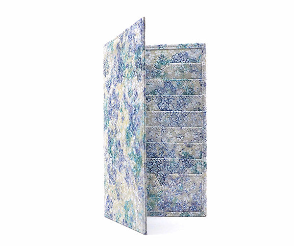 Folded Long Wallet in Watercolor Floral Suede