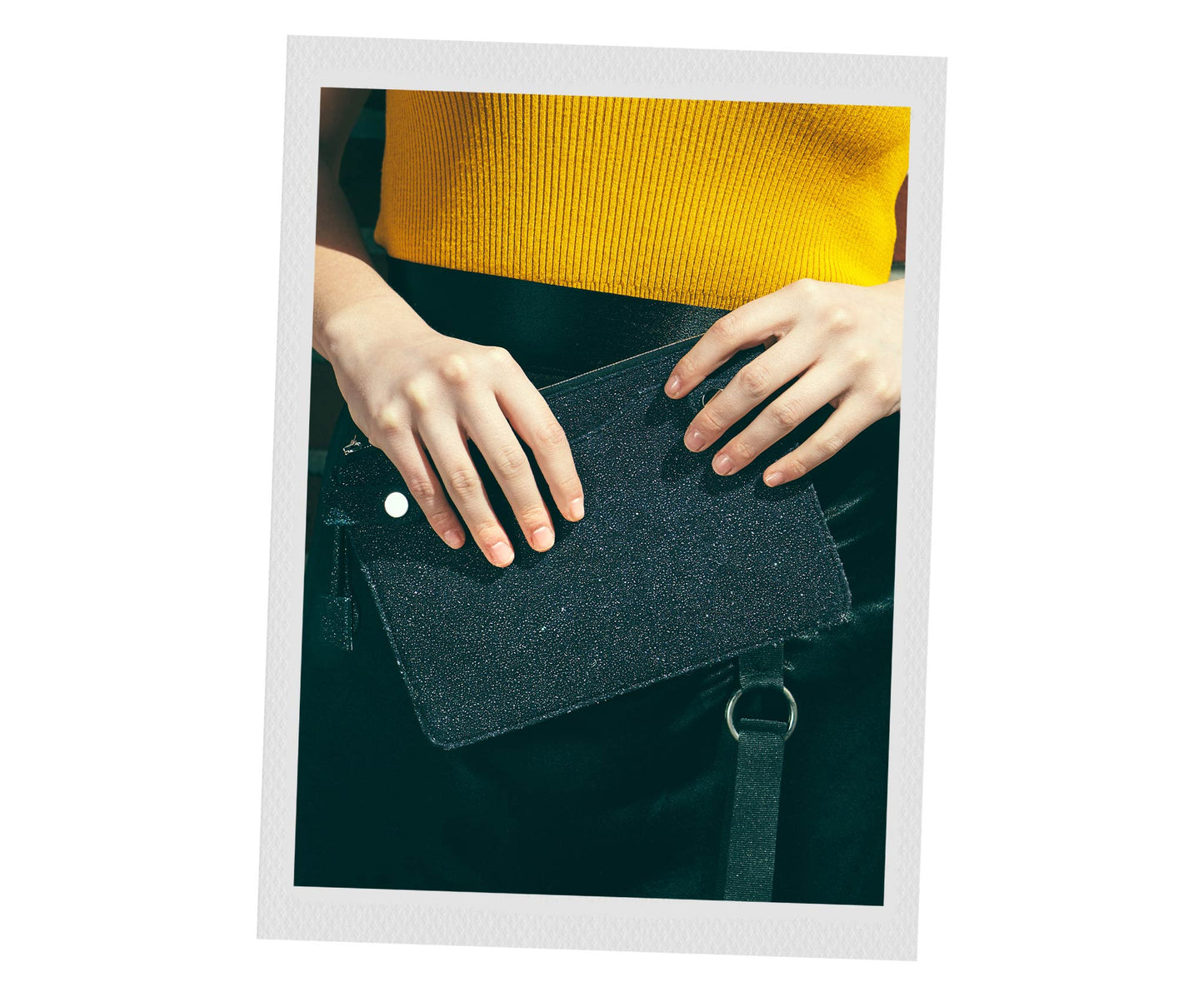 Highline Pouch in Sparkling Black Caviar-Coated Lambskin