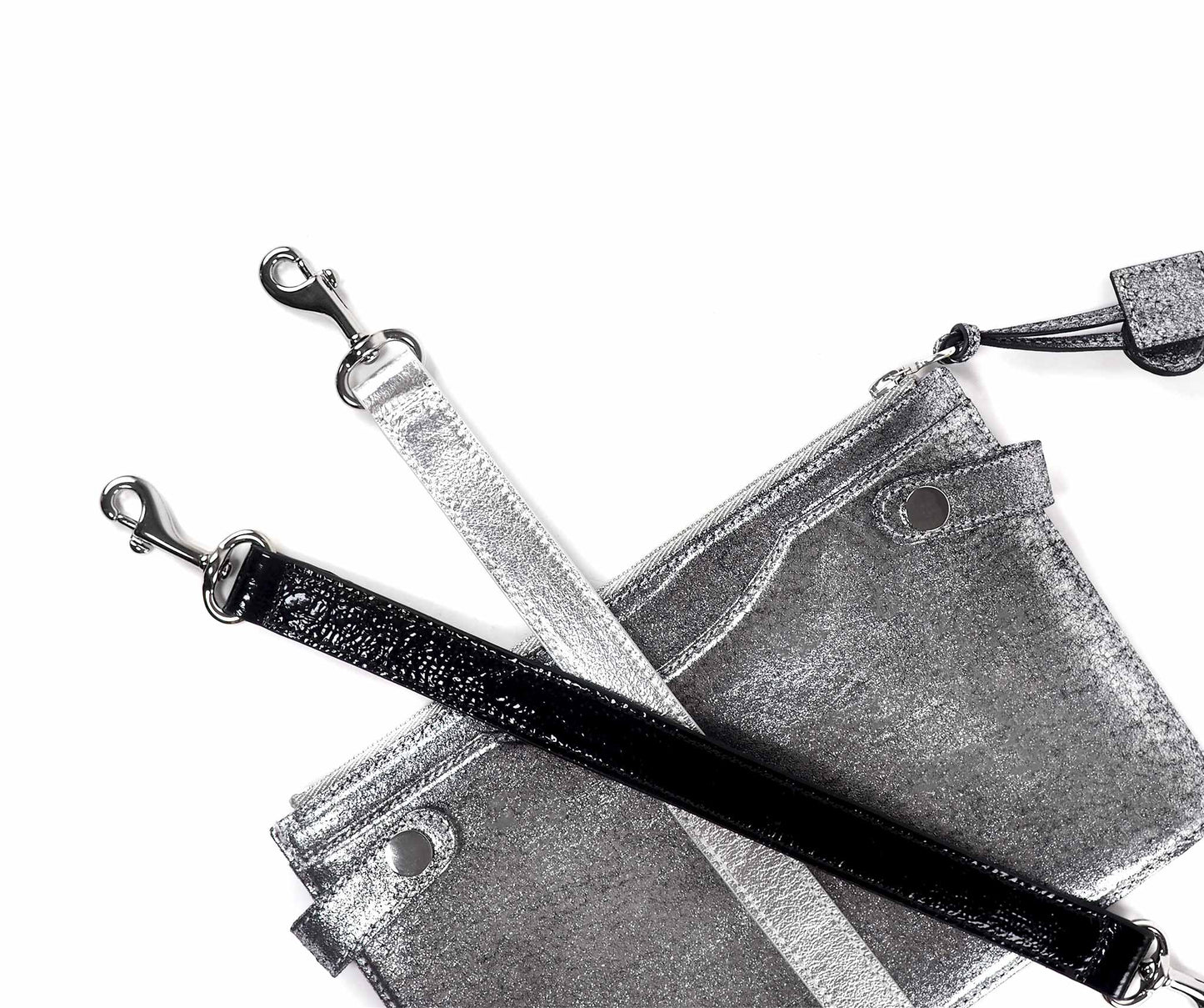 Highline Pouch in Silver Dust Lambskin