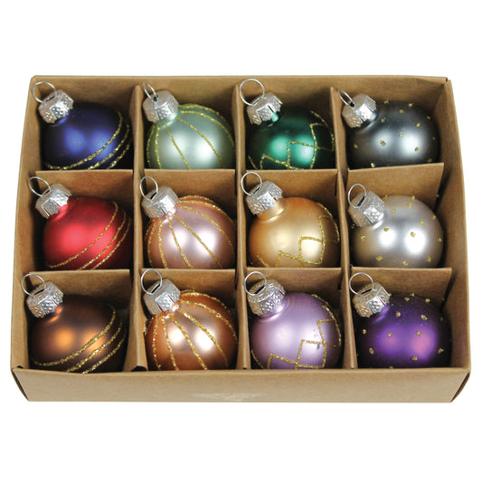 Tiny Glass Ornaments - Set of 12