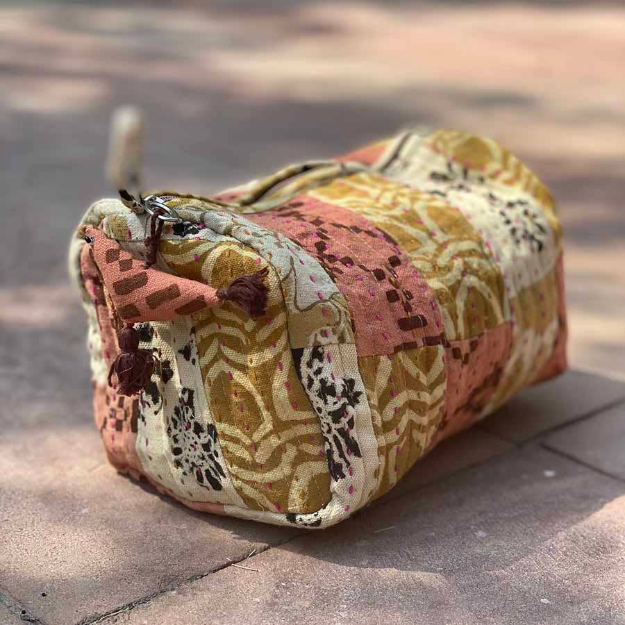 Zero Waste Cotton Large Toiletry Bag Travel Pouch - PATCH
