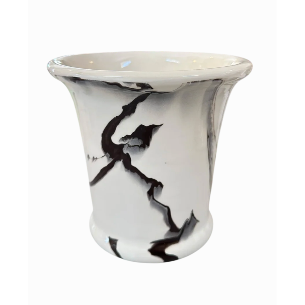 Small Cachepot - Marble in Black/Brown