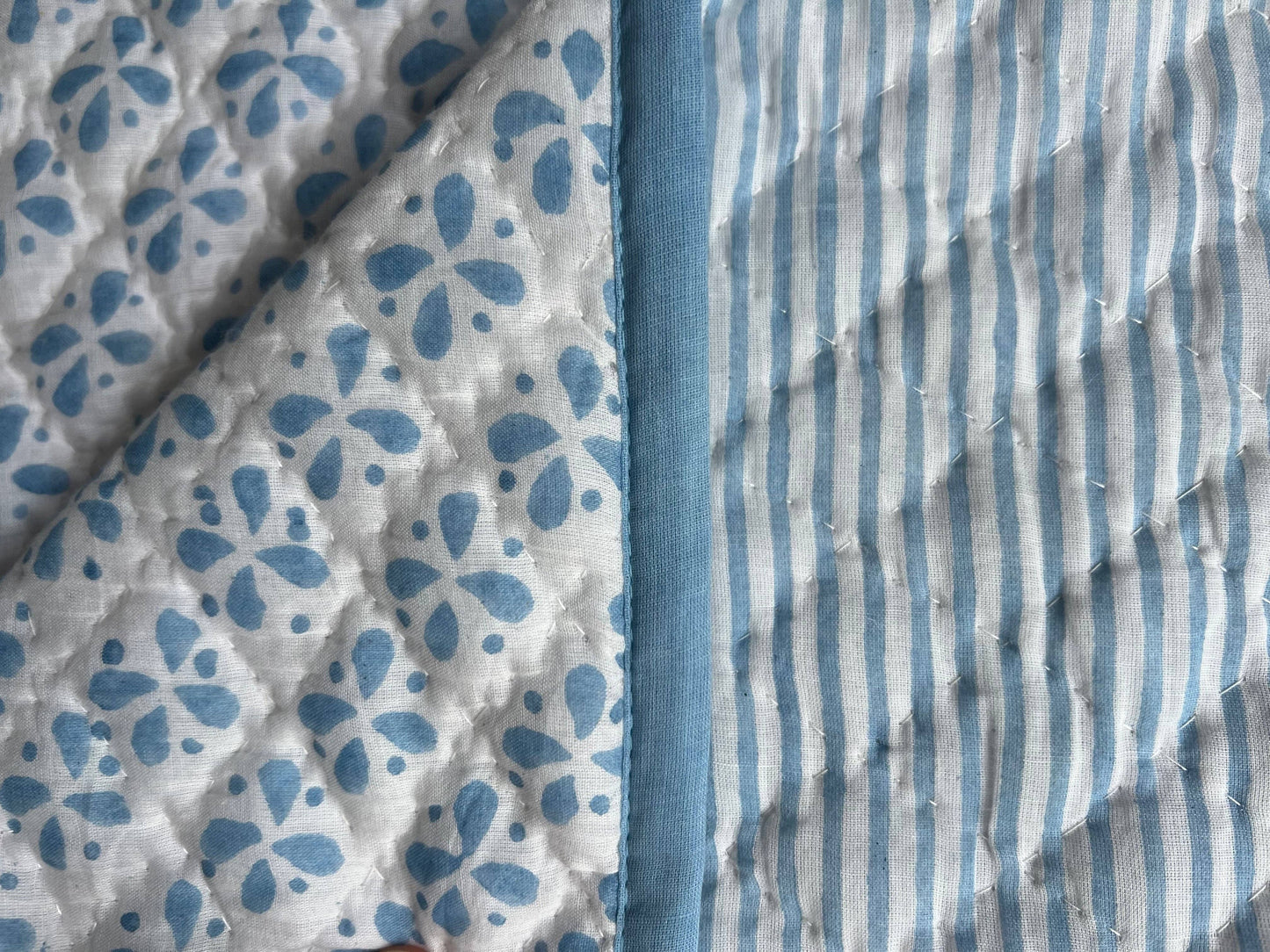 Reversible Baby Blanket in Blue