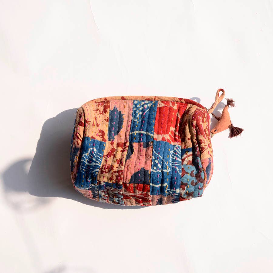 Zero Waste Cotton Large Toiletry Bag Travel Pouch - PATCH