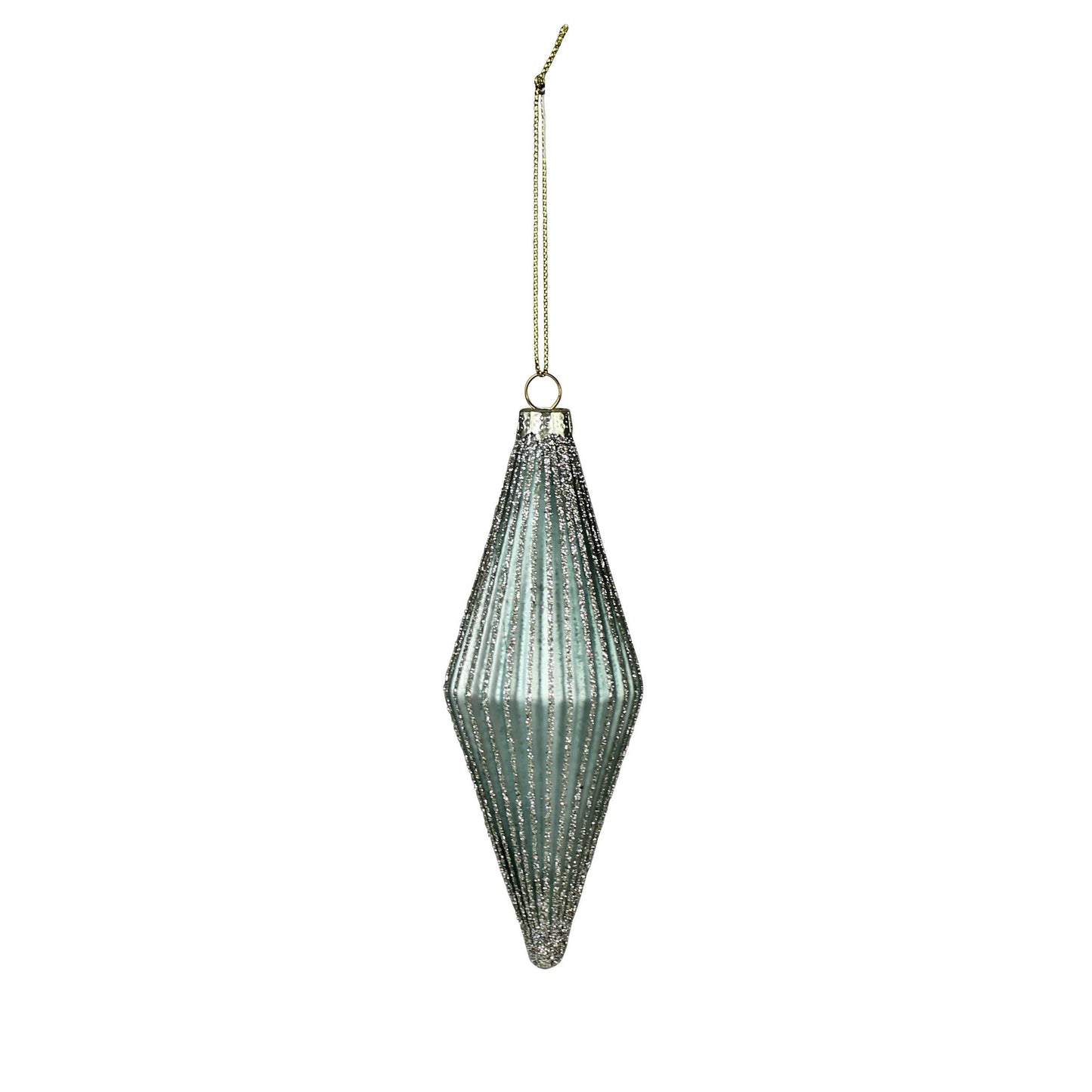 Glass Ribbed Rhombus Ornament