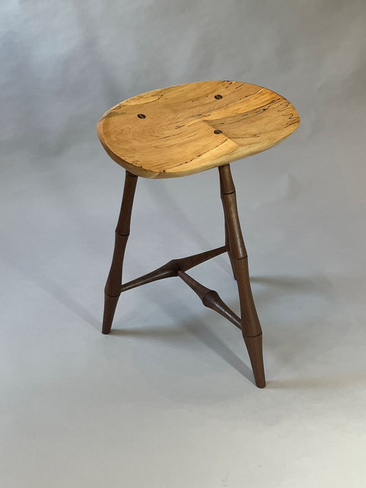 Spalted Walnut and Maple Stool
