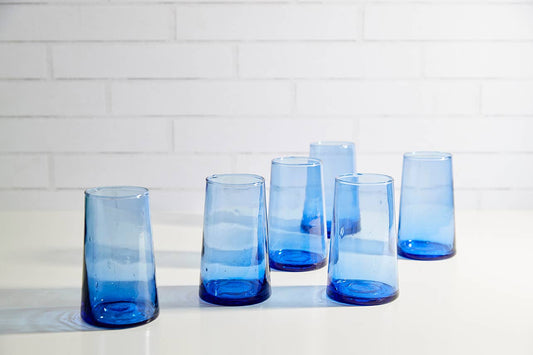 Moroccan Cone Glassware Large - Blue