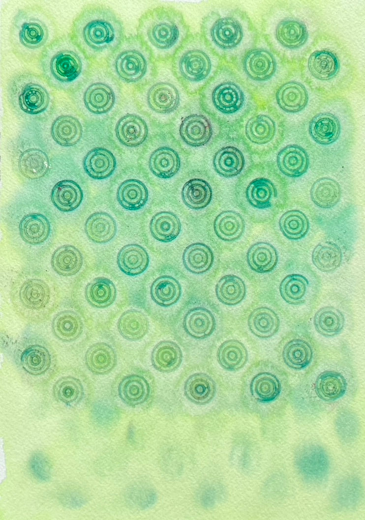 Pale Green "Dots" in Green Hilary Cooper