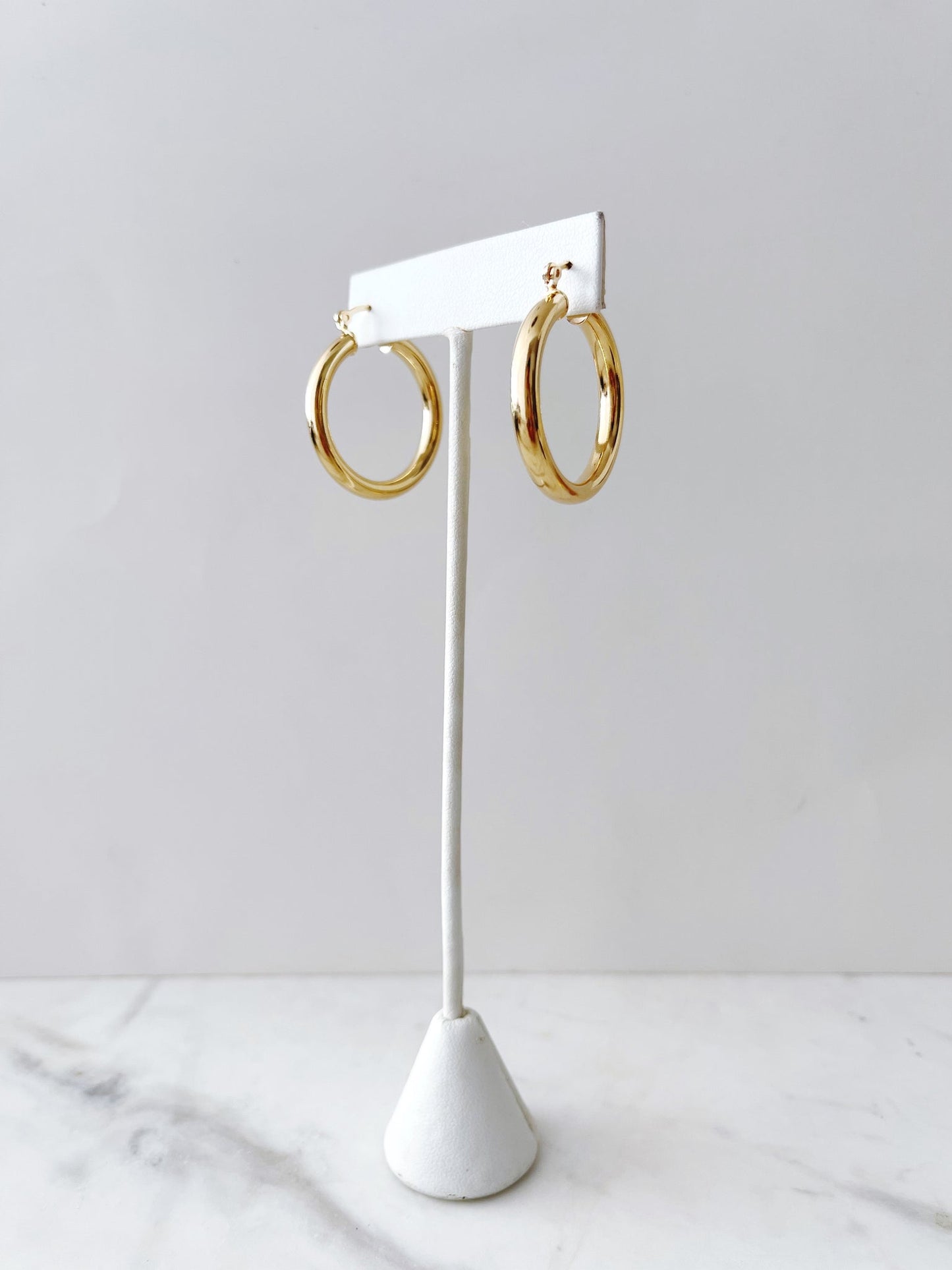 Light Gray Thick Hoop Earring Alibi NYC