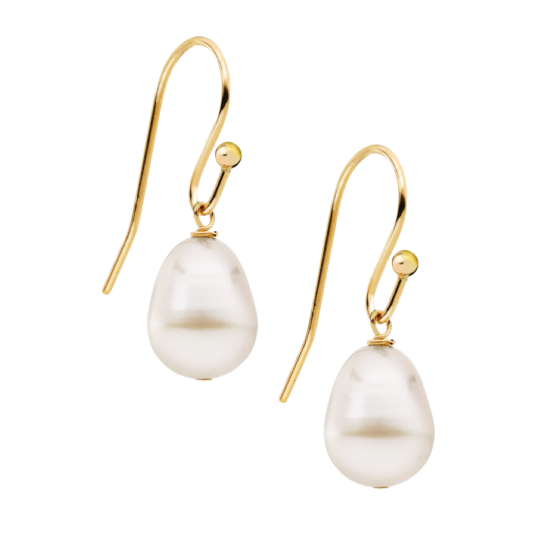 Antique White White Freshwater Pearl with 14K Gold Filled Earring Wire Adelaide Harris