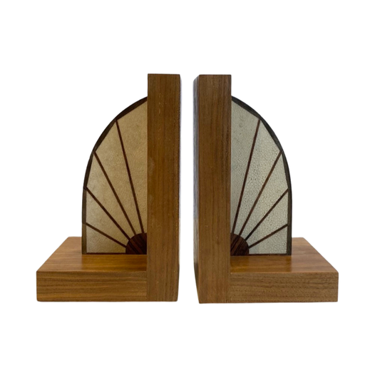 Dark Olive Green Walnut Bookends Alexis Delletery