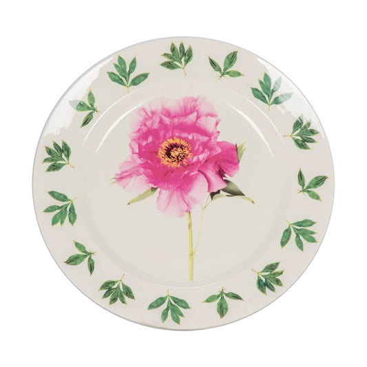 Light Gray Dinner Plate - Peony Christopher Spitzmiller