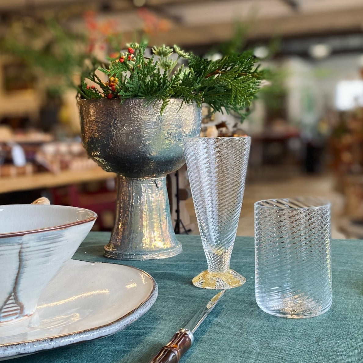 Dim Gray Wine Cup - Gold Tom Stoenner