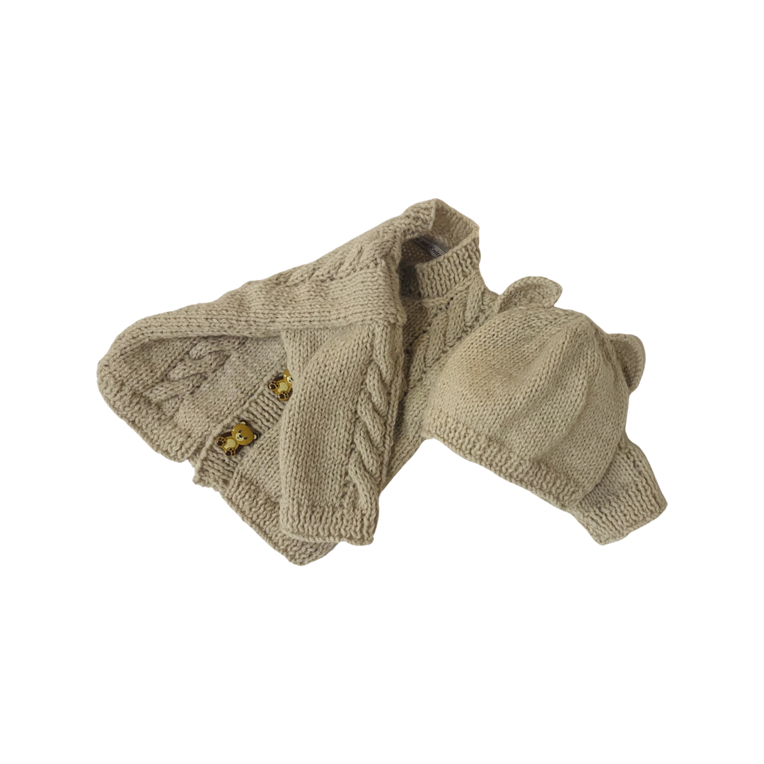 Rosy Brown Baby Teddy Bear Sweater & Hat Set Dale Malkames