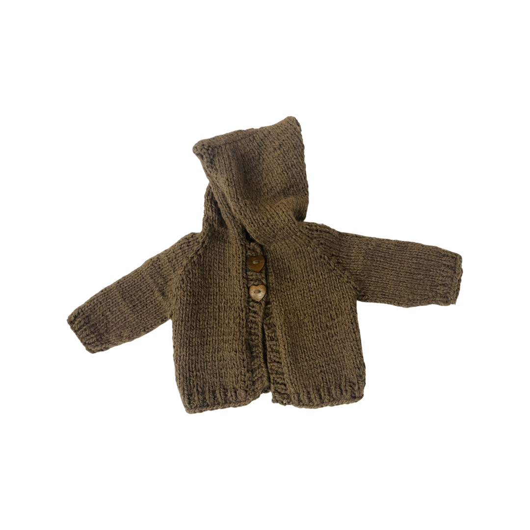 Dark Olive Green Baby Sweater with Hood Diane Ingersoll