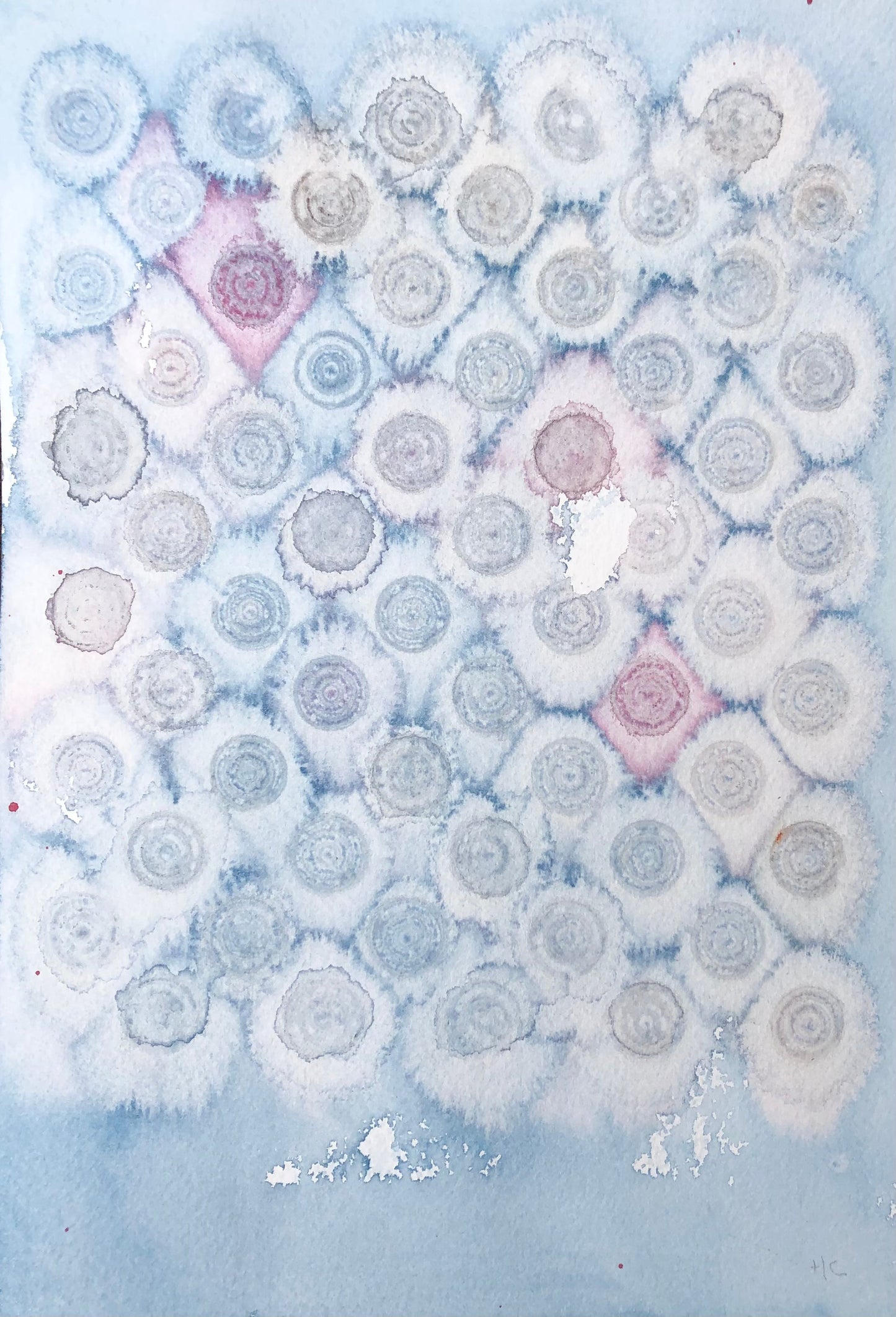 Light Gray "Dots" in Pale Blue and Lavender Hilary Cooper
