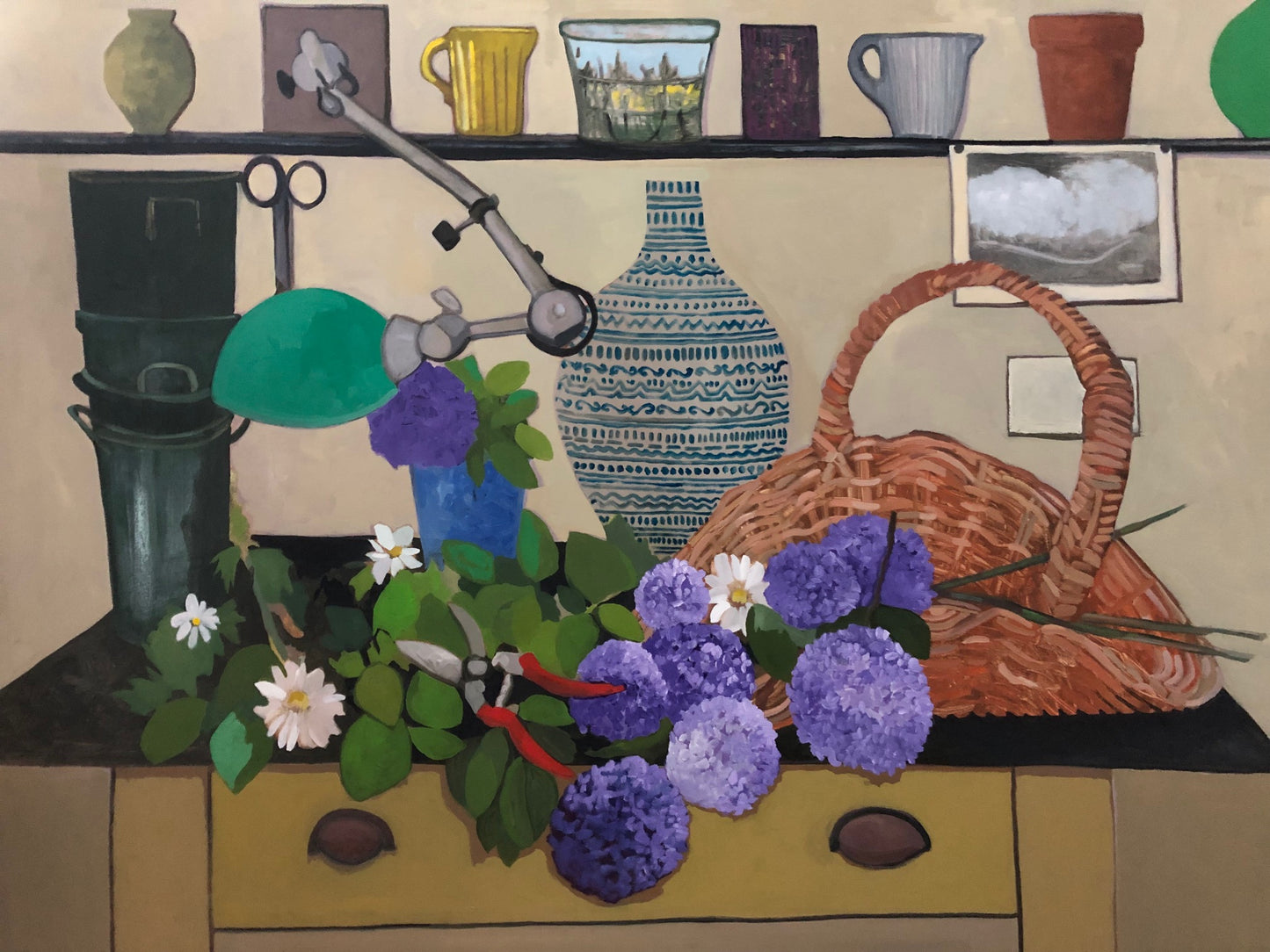 "Flower Arranging" Oil on Panel, 2023