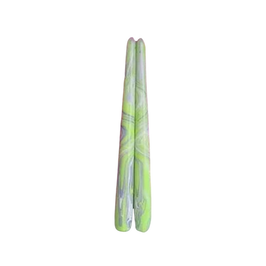 Dark Gray Marbleized Taper Candles - Lime Lavender (Set of 2) CandleArt