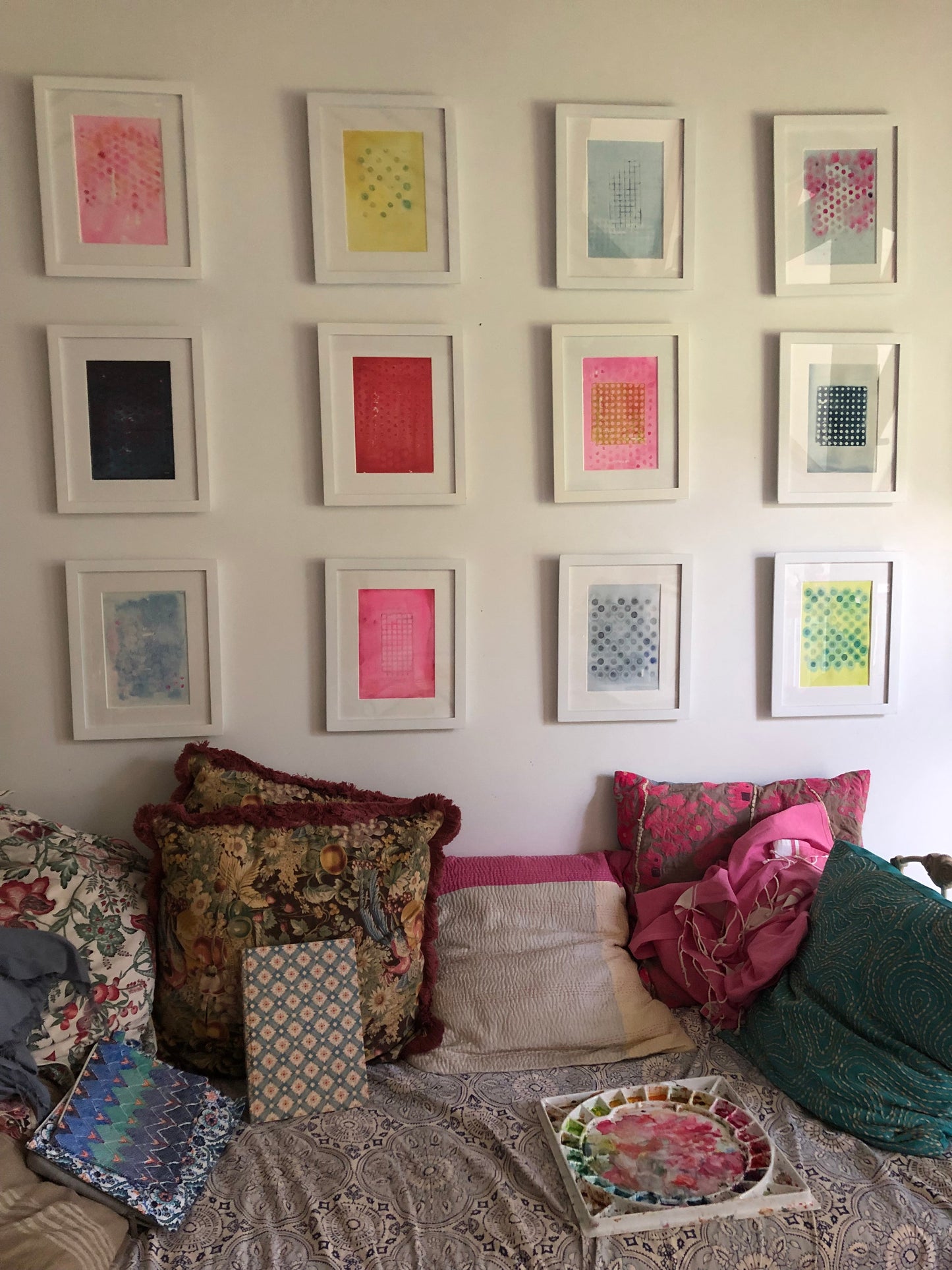 Rosy Brown "Dots" in Pale Blue and Lavender Hilary Cooper