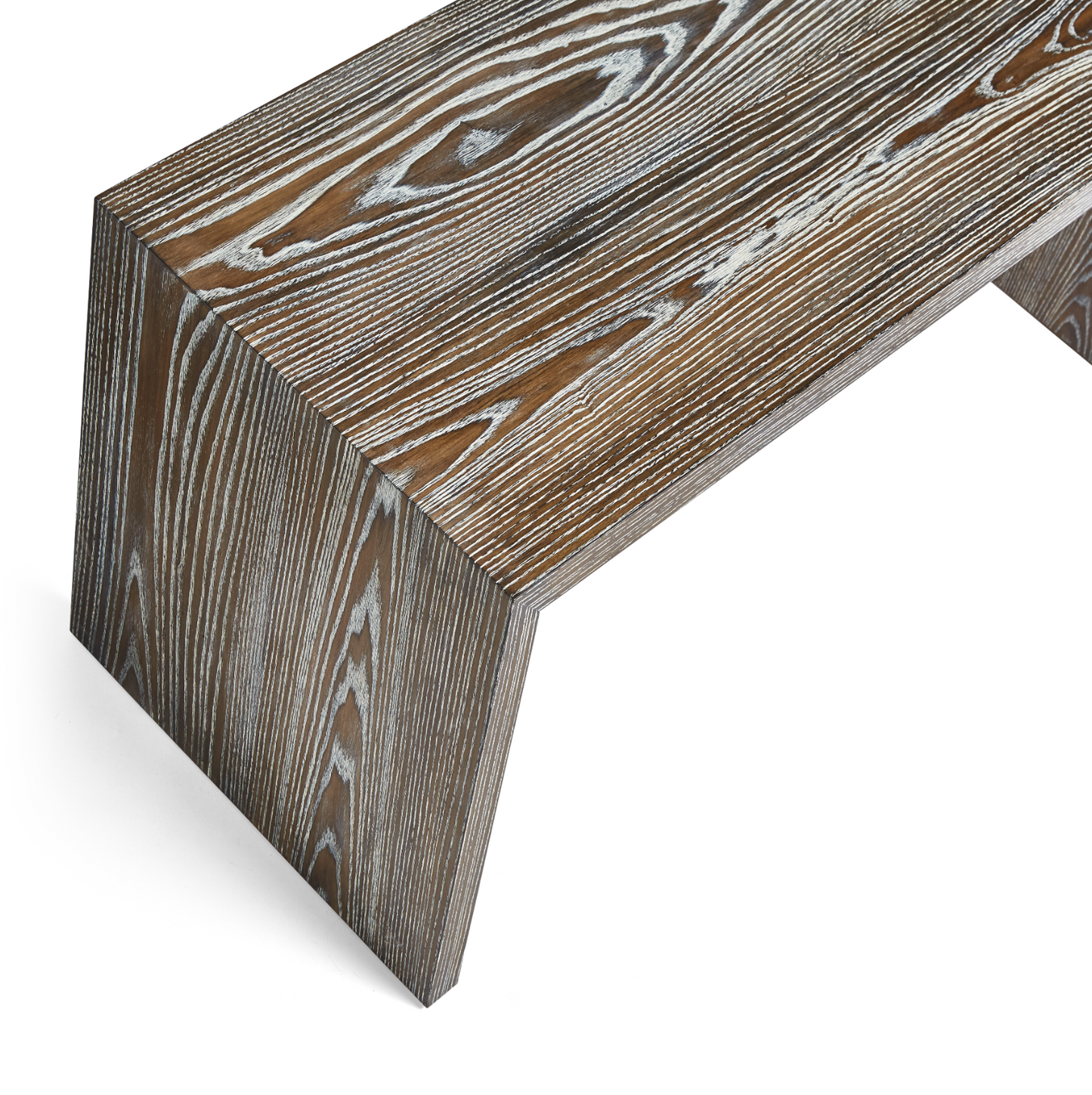 Dark Olive Green Cerused Ash Bench Ian Ingersoll