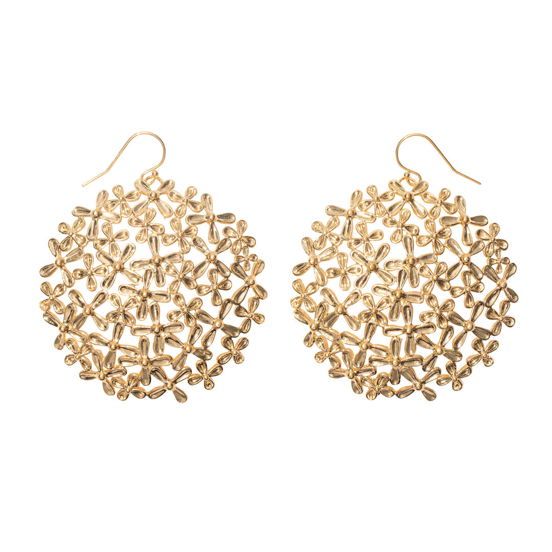 Tan Millefleur Gold Earring Janet Mavec