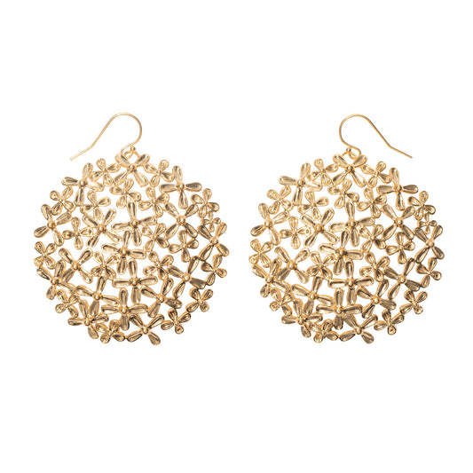 Tan Millefleur Gold Earring Janet Mavec