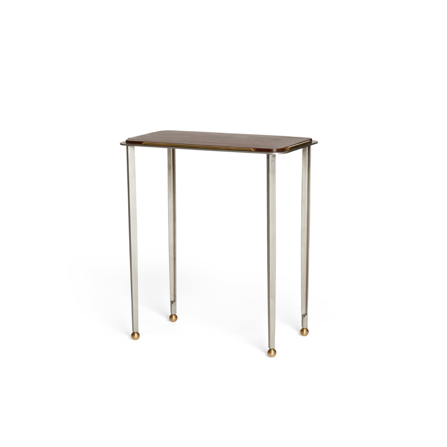 Light Gray Steel and Walnut Nesting Tables (set of 3) Joseph Stannard