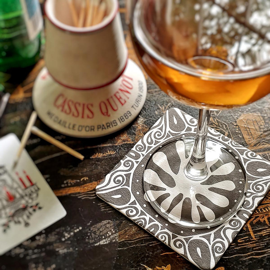Dim Gray Marian McEvoy Coasters Mr. P's Place Card Co.