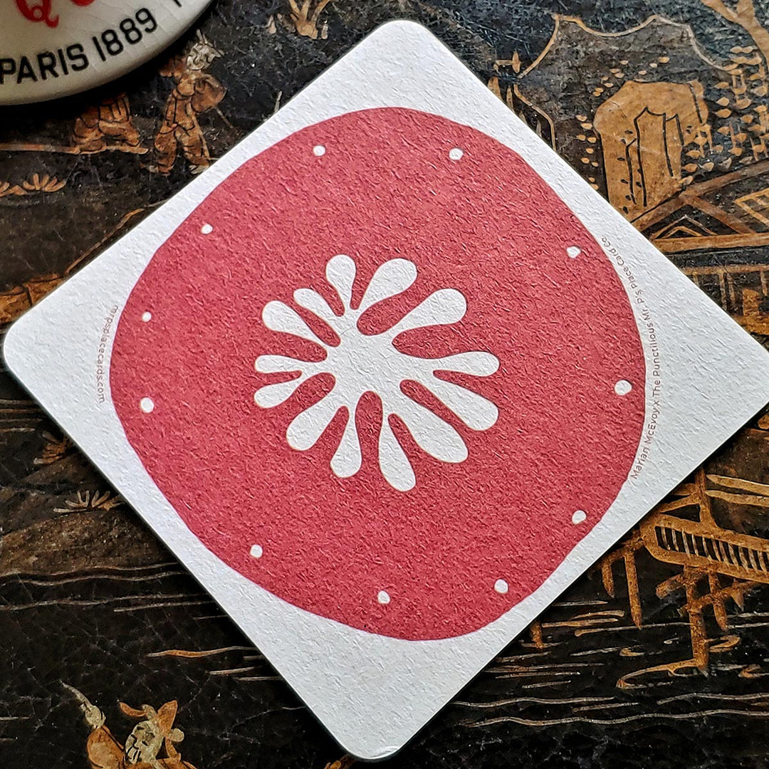 Maroon Marian McEvoy Coasters Mr. P's Place Card Co.