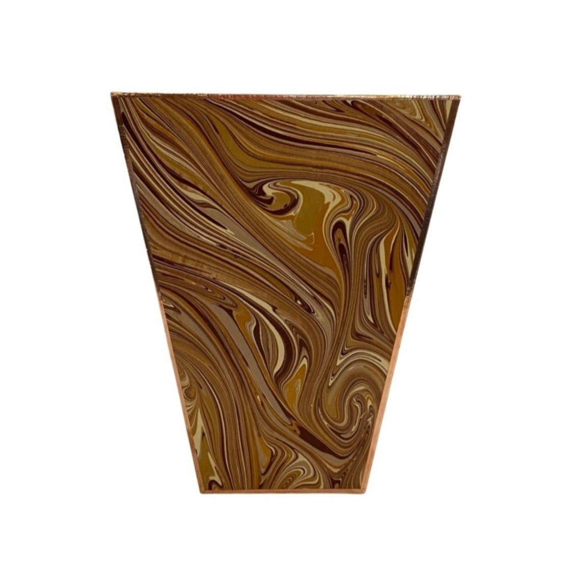 Saddle Brown Wastebasket - Marbleized Brown Shandell's