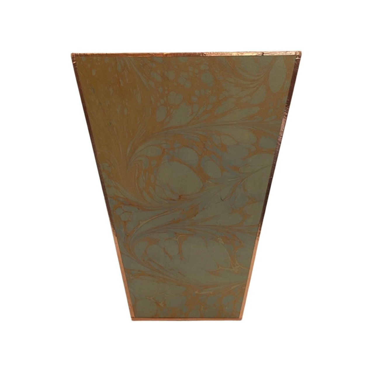 Dark Olive Green Wastebasket - Marbleized Green & Gold Shandell's