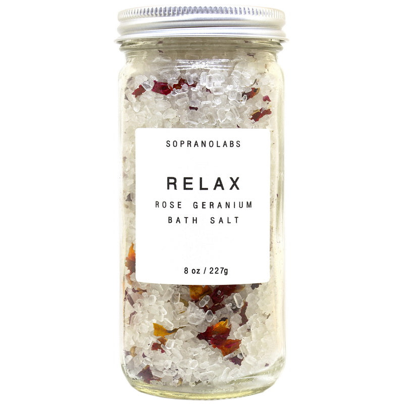 Light Gray Relax Rose Bath Salts Soprano Labs