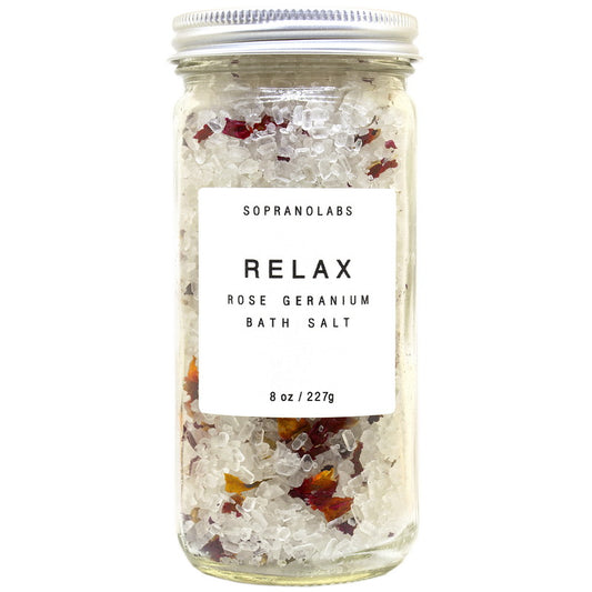 Light Gray Relax Rose Bath Salts Soprano Labs