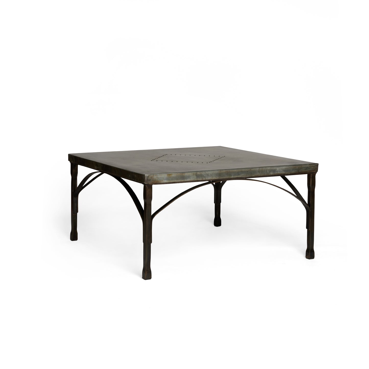 Dark Slate Gray Zinc Coffee Table with Sculpted Legs Tim Jones