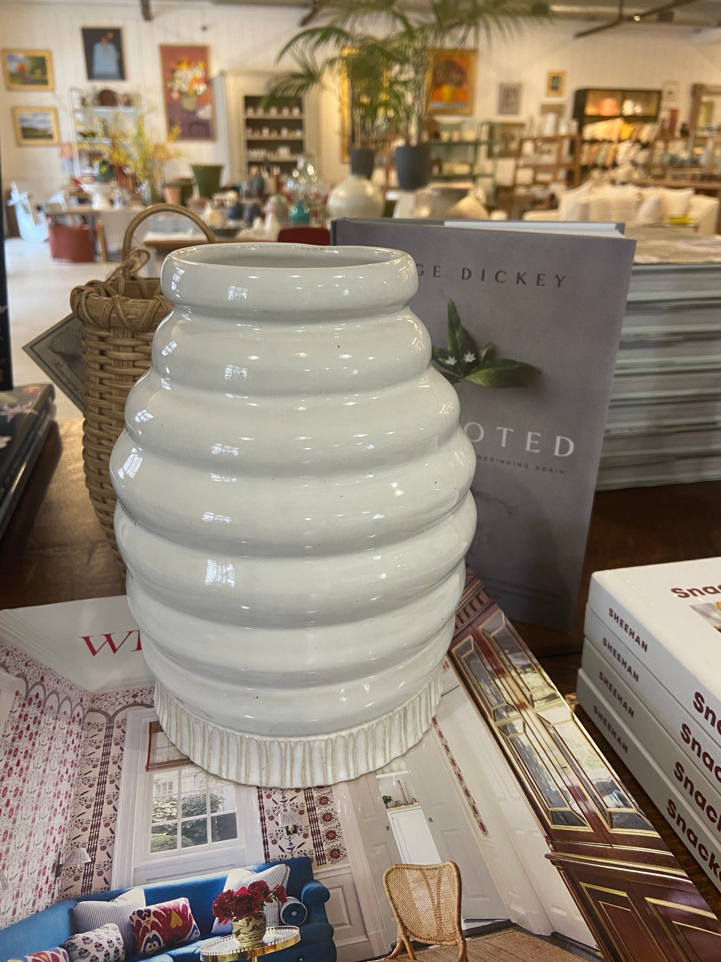 Ben Evans ribbed white vase