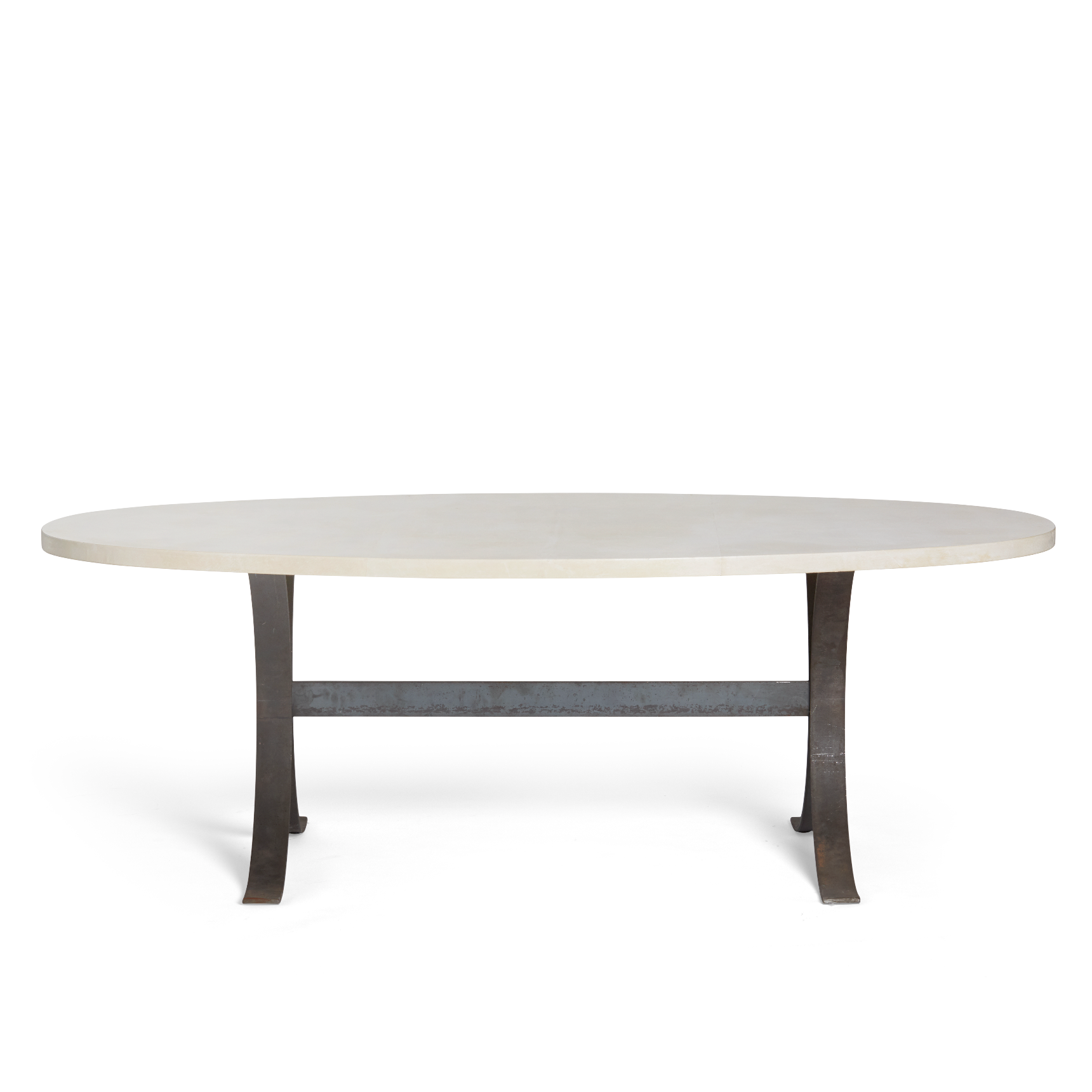 Light Gray Leather Top Table Steel Base York Street