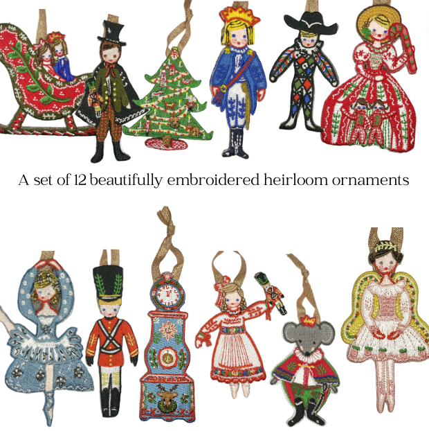 Nutcracker Embroidered Ornaments