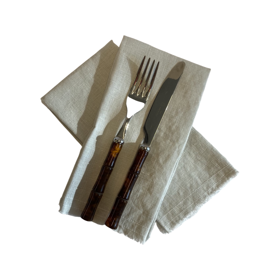 Light Slate Gray Linen Napkins - Fog (Set of 2) Celina Mancurti