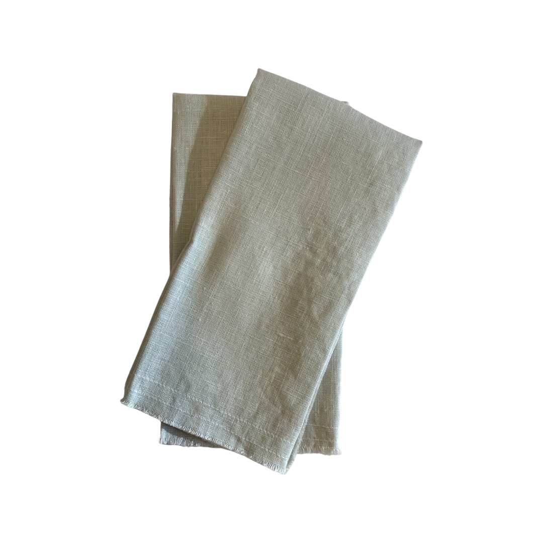 Light Slate Gray Linen Napkins - Fog (Set of 2) Celina Mancurti